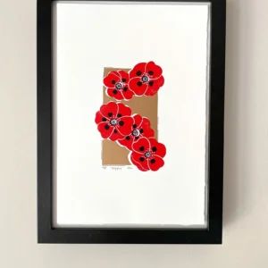 Poppy Linocut Print – August Birth Flower