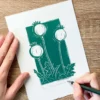 Poppy Seed Head Linocut Print – Botanical Wall Art - Image 4